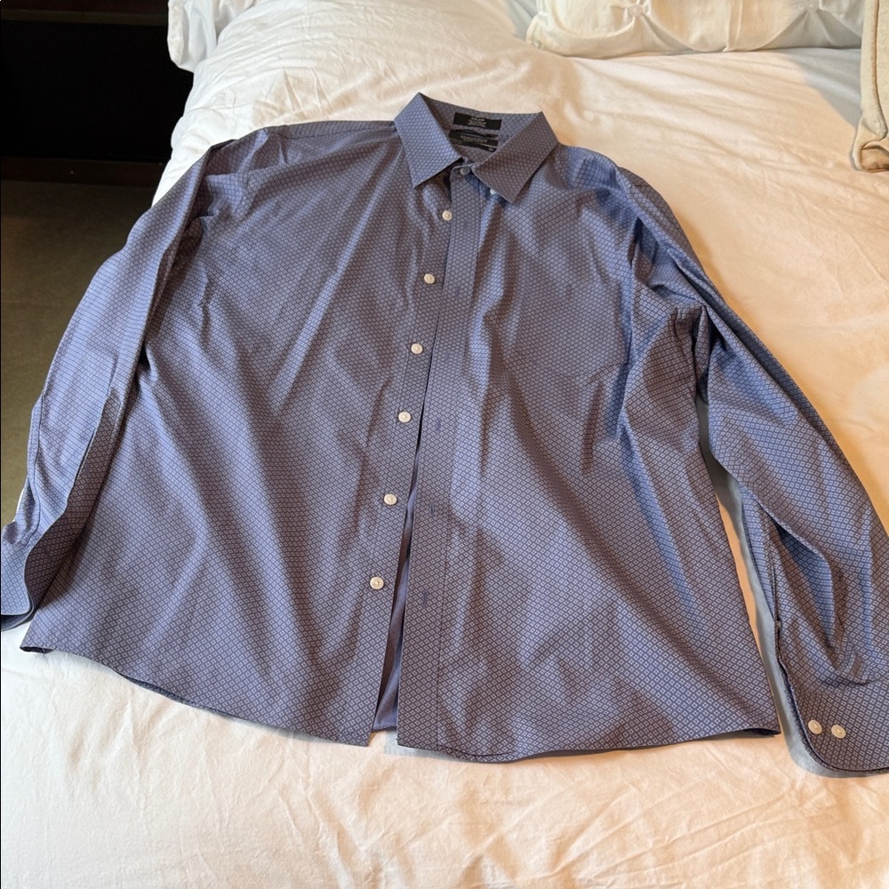 Nordstrom Men's Blue Geometric Button-Down Shirt